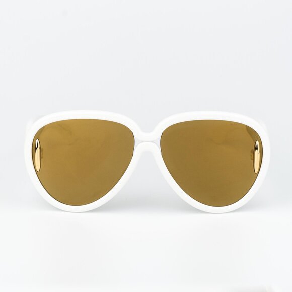 Loewe X PAULA'S IBIZA Men Sunglasses White Brown Gold Mirror Pilot LW40132I 25G - Picture 2 of 9
